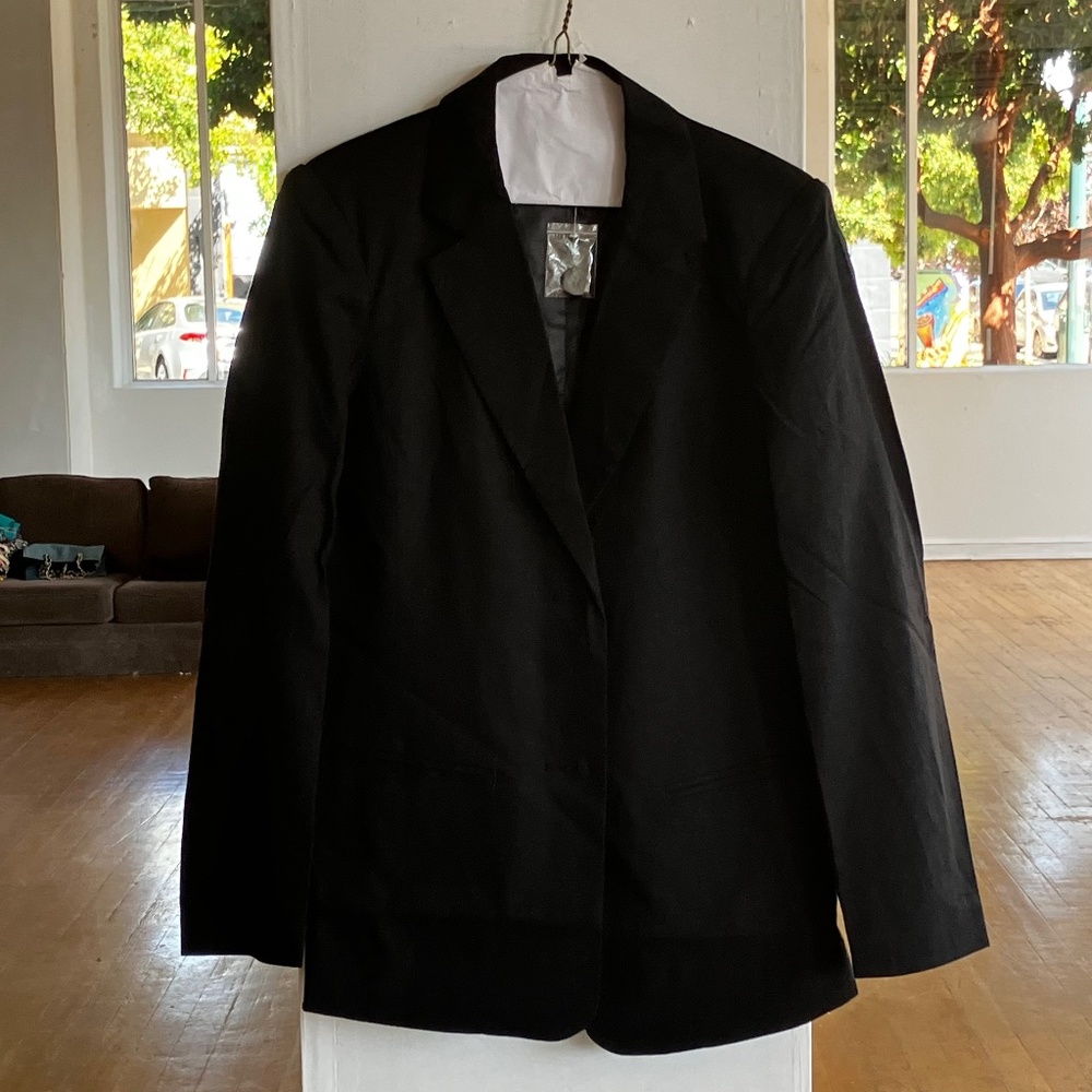Black linen blazer fully lined - Picture 1 of 7